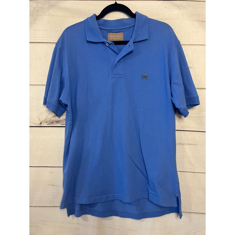 Jimmy & Sook Size Med‎ Blue Polo Top Crab Logo